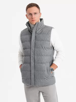 Mellény OMBRE OM-JAVJ-0200 SZÜRKE MELANGE