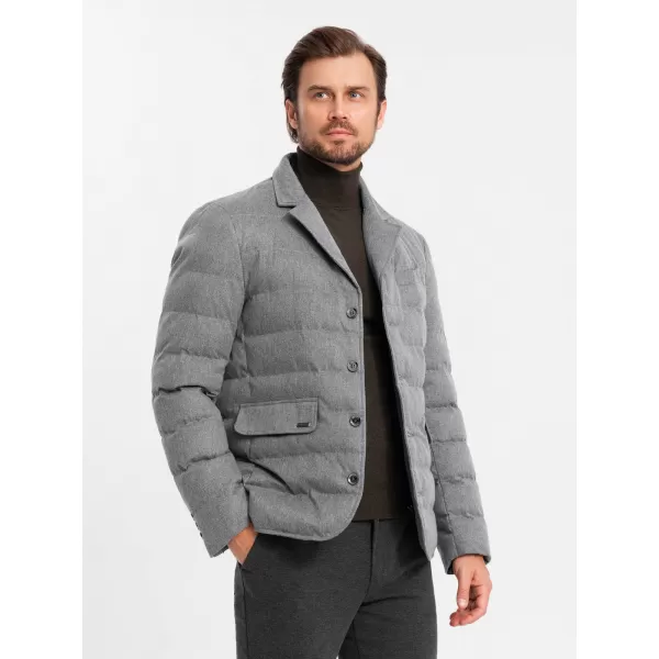  Kabát OMBRE OM-JALP-0170 SZÜRKE 