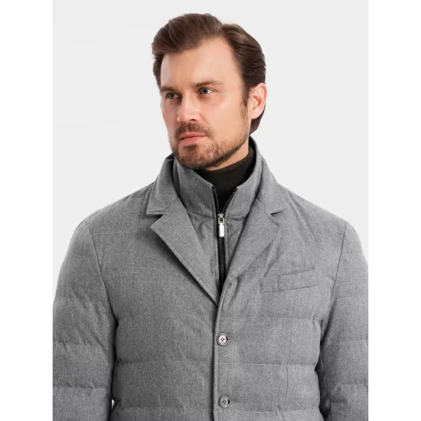  Kabát OMBRE OM-JALP-0170 SZÜRKE 
