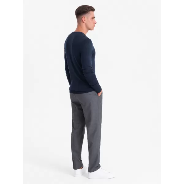  Férfi pulóver OMBRE OM-SWBS-0107 SÖTÉTKÉK 