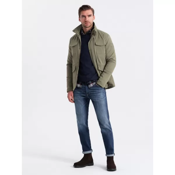  Kabát OMBRE OM-JALP-0167 KHAKI 