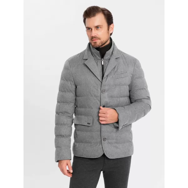  Kabát OMBRE OM-JALP-0170 SZÜRKE 