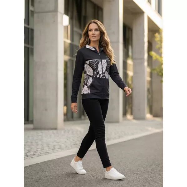  Női pulóver a zip prémiumon ALTISPORT VOJ/ALW061MI02 FEKETE -FEHÉR 