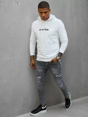 Férfi pulóver DSTREET BX5476 FEHÉR