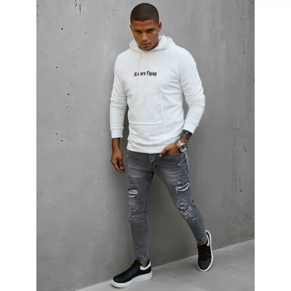  Férfi pulóver DSTREET BX5476 FEHÉR 
