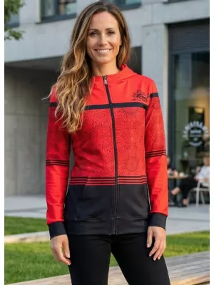 Női pulóver a zip prémiumon ALTISPORT VOJ/ALW023MI02 PIROS