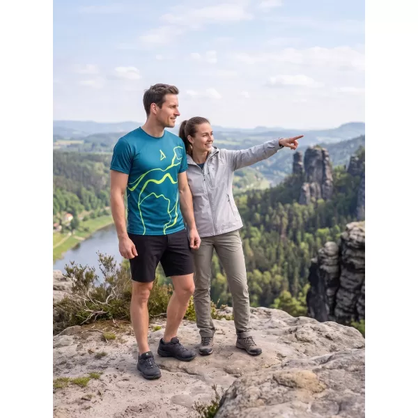  Férfi funkcionális T -piró prémium ALTISPORT VOJ/ALM073TR01 NAVY-FLUO SÁRGA 