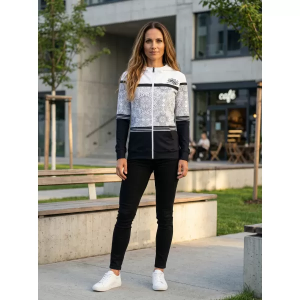  Női pulóver a zip prémiumon ALTISPORT VOJ/ALW023MI02 FEKETE -FEHÉR 