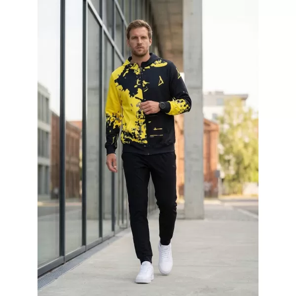  Férfi pulóver a zip prémiumon ALTISPORT VOJ/ALM057MI02 FLUO SÁRGA 