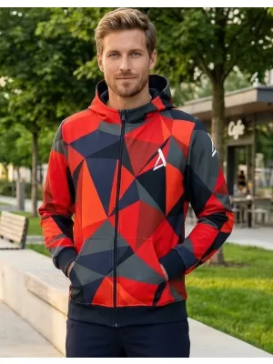 Férfi pulóver a zip prémiumon ALTISPORT VOJ/ALM007MI02 PIROS