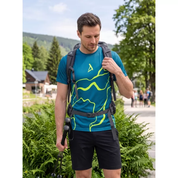  Férfi funkcionális T -piró prémium ALTISPORT VOJ/ALM073TR01 NAVY-FLUO SÁRGA 