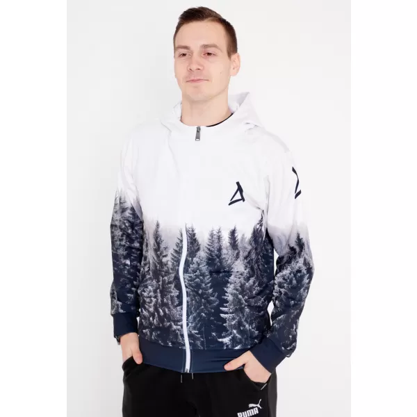  Férfi pulóver a zip prémiumon ALTISPORT VOJ/ALM058MI02 FEHÉR -GRAY 