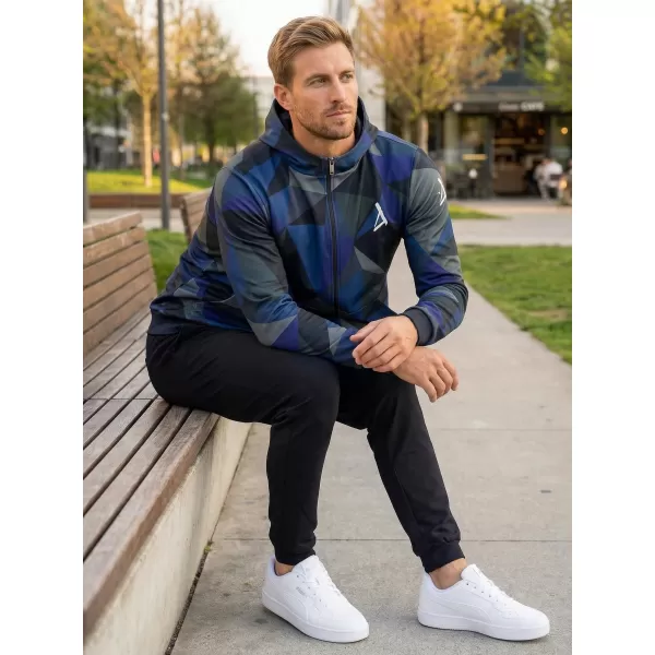  Férfi pulóver a zip prémiumon ALTISPORT VOJ/ALM007MI02 SÖTÉTKÉK 