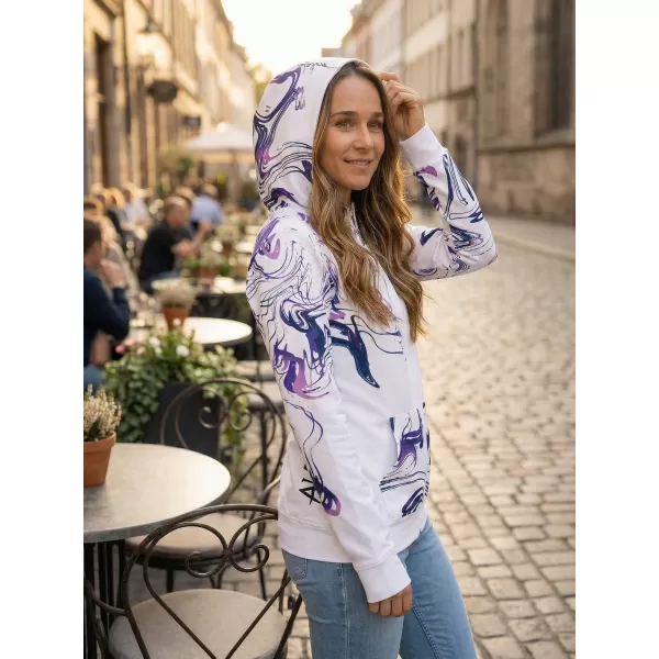  Női pulóver a zip prémiumon ALTISPORT VOJ/ALW064MI02 FEHÉR -VIOLET 