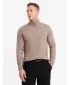 Férfi pulóver OMBRE OM-SWTN-0127 SÖTÉT BÉZS