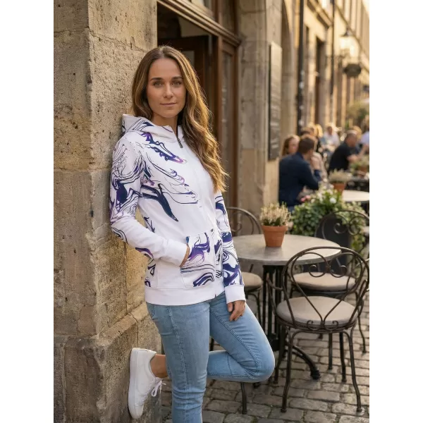  Női pulóver a zip prémiumon ALTISPORT VOJ/ALW064MI02 FEHÉR -VIOLET 