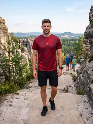 Férfi funkcionális T -piró prémium ALTISPORT VOJ/ALM072TR01 BORVÖRÖS