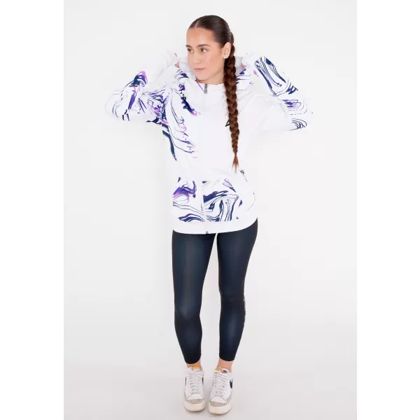  Női pulóver a zip prémiumon ALTISPORT VOJ/ALW064MI02 FEHÉR -VIOLET 