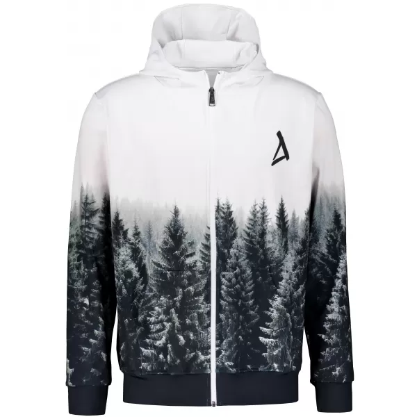  Férfi pulóver a zip prémiumon ALTISPORT VOJ/ALM058MI02 FEHÉR -GRAY 