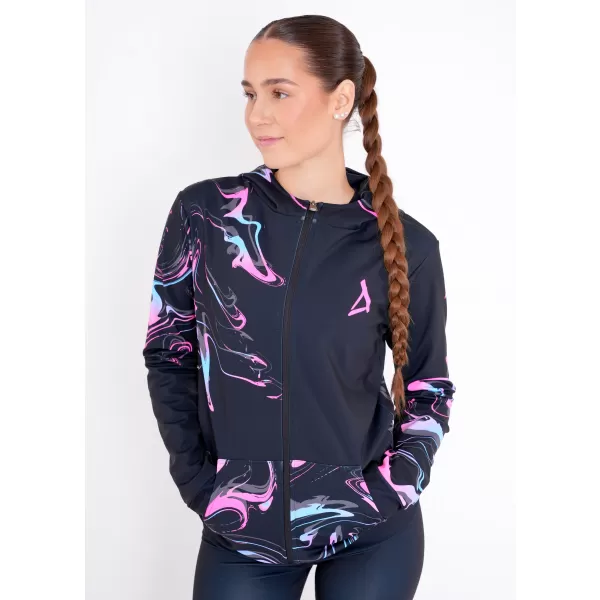 Női pulóver a zip prémiumon ALTISPORT VOJ/ALW064MI02 FEKETE -PINK 