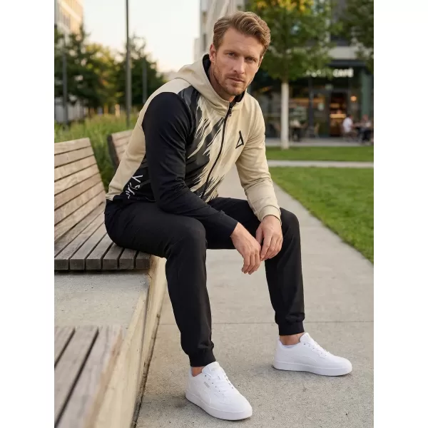  Férfi pulóver a zip prémiumon ALTISPORT VOJ/ALM006MI02 FEKETE -BROWN 