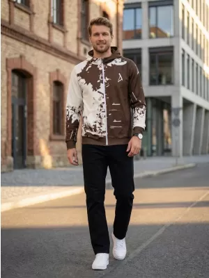 Férfi pulóver a zip prémiumon ALTISPORT VOJ/ALM057MI02 BARNA