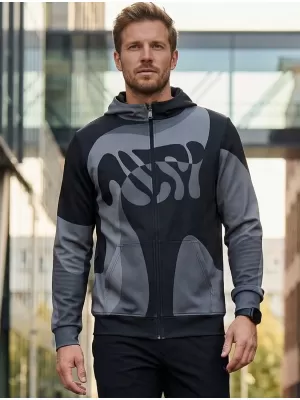 Férfi pulóver a zip prémiumon ALTISPORT VOJ/ALM056MI02 FEKETE