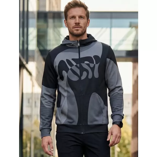  Férfi pulóver a zip prémiumon ALTISPORT VOJ/ALM056MI02 FEKETE 