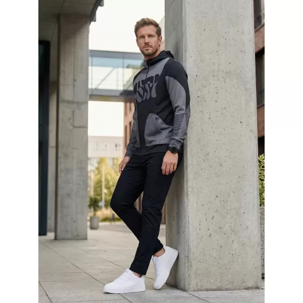  Férfi pulóver a zip prémiumon ALTISPORT VOJ/ALM056MI02 FEKETE 