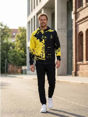 Férfi pulóver a zip prémiumon ALTISPORT VOJ/ALM057MI02 FLUO SÁRGA
