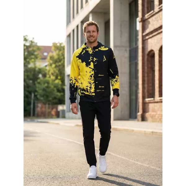  Férfi pulóver a zip prémiumon ALTISPORT VOJ/ALM057MI02 FLUO SÁRGA 