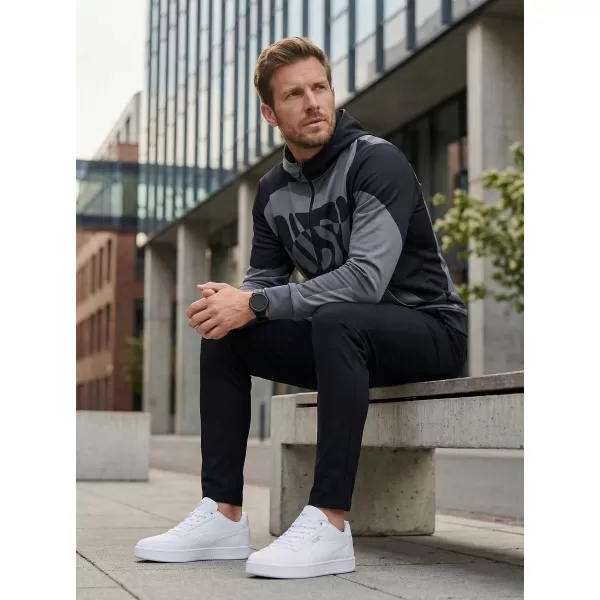  Férfi pulóver a zip prémiumon ALTISPORT VOJ/ALM056MI02 FEKETE 
