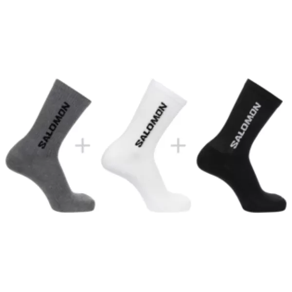 Zokni SALOMON EVERYDAY CREW 3-PACK LC2086200 FEKETE/FEHÉR/MÉZSZÜRKE MELANZS 
