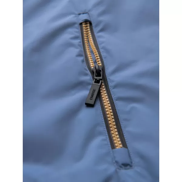  Kabát OMBRE C447 KÉK/SÖTÉT SZÜRKE/MUSTÁR 
