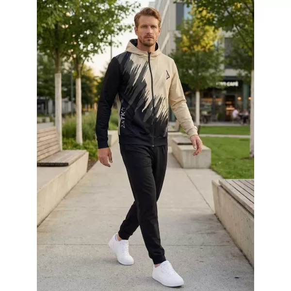  Férfi pulóver a zip prémiumon ALTISPORT VOJ/ALM006MI02 FEKETE -BROWN 