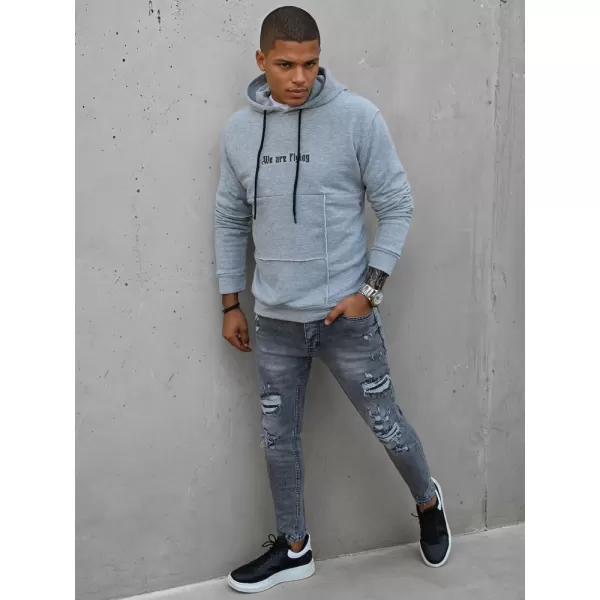  Férfi pulóver DSTREET BX5475 VILÁGOSSZÜRKE 