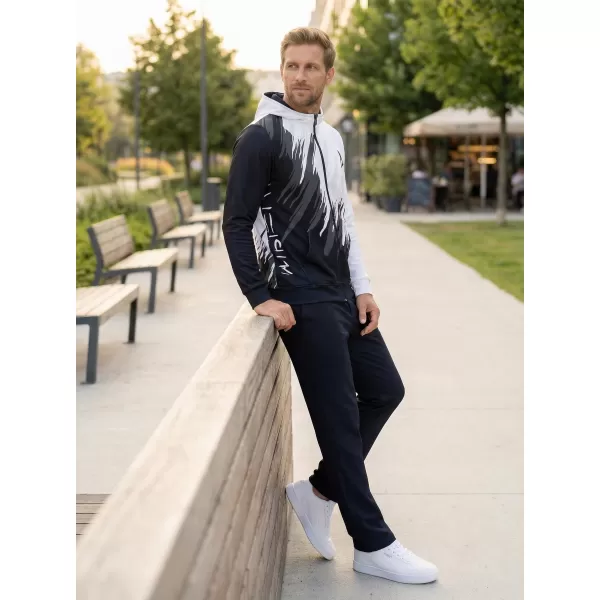  Férfi pulóver a zip prémiumon ALTISPORT VOJ/ALM006MI02 FEKETE -FEHÉR 