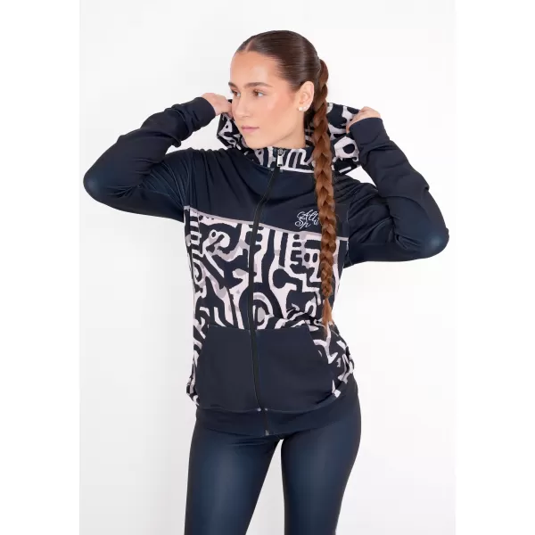  Női pulóver a zip prémiumon ALTISPORT VOJ/ALW060MI02 FEKETE -BROWN 