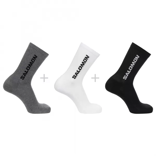  Zokni SALOMON EVERYDAY CREW 3-PACK LC2086200 FEKETE/FEHÉR/MÉZSZÜRKE MELANZS 