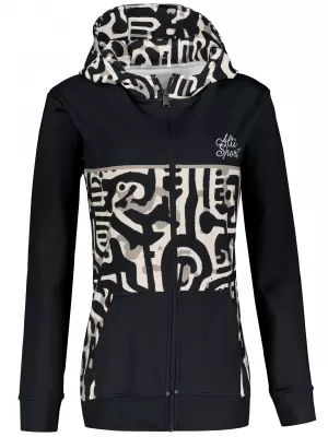 Női pulóver a zip prémiumon ALTISPORT VOJ/ALW060MI02 FEKETE -BROWN