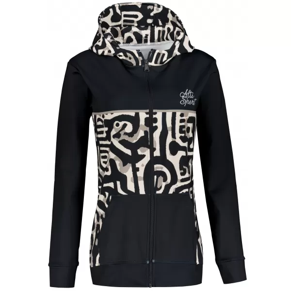  Női pulóver a zip prémiumon ALTISPORT VOJ/ALW060MI02 FEKETE -BROWN 