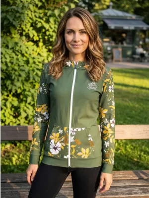 Női pulóver a zip prémiumon ALTISPORT VOJ/ALW063MI02 KHAKI