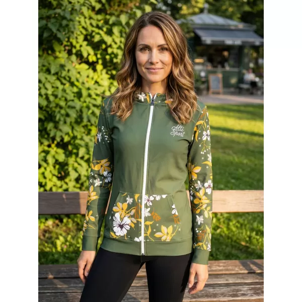  Női pulóver a zip prémiumon ALTISPORT VOJ/ALW063MI02 KHAKI 