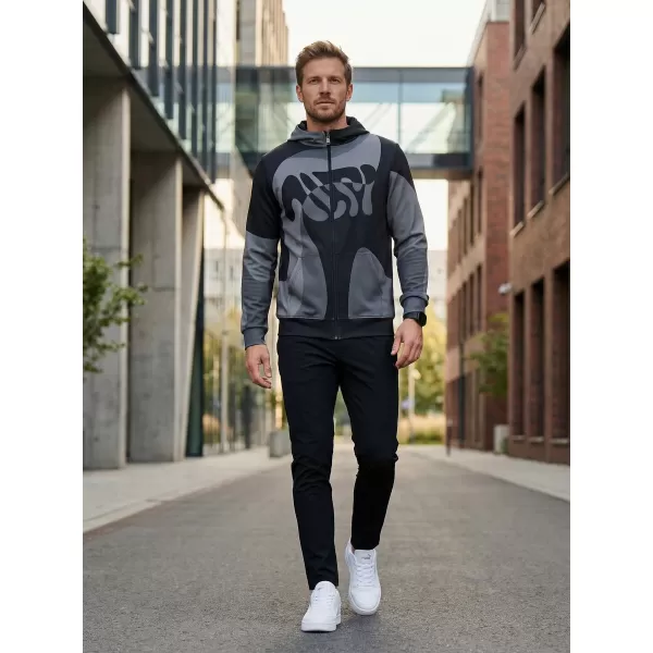  Férfi pulóver a zip prémiumon ALTISPORT VOJ/ALM056MI02 FEKETE 