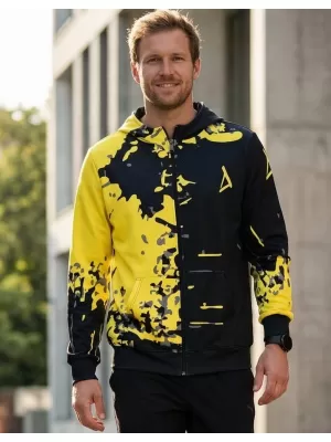Férfi pulóver a zip prémiumon ALTISPORT VOJ/ALM057MI02 FLUO SÁRGA