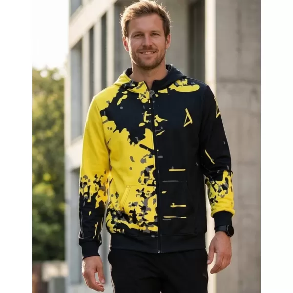  Férfi pulóver a zip prémiumon ALTISPORT VOJ/ALM057MI02 FLUO SÁRGA 