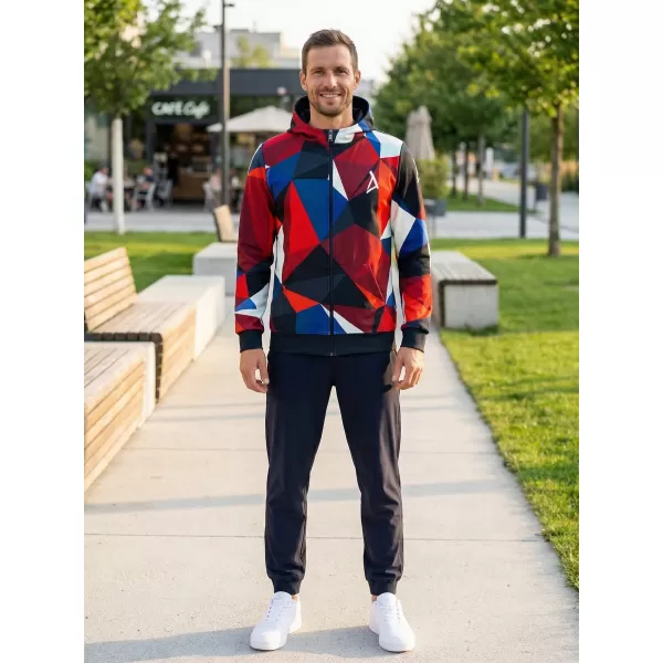  Férfi pulóver a zip prémiumon ALTISPORT VOJ/ALM007MI02 TENGERÉSZETI KÉK/PIROS 