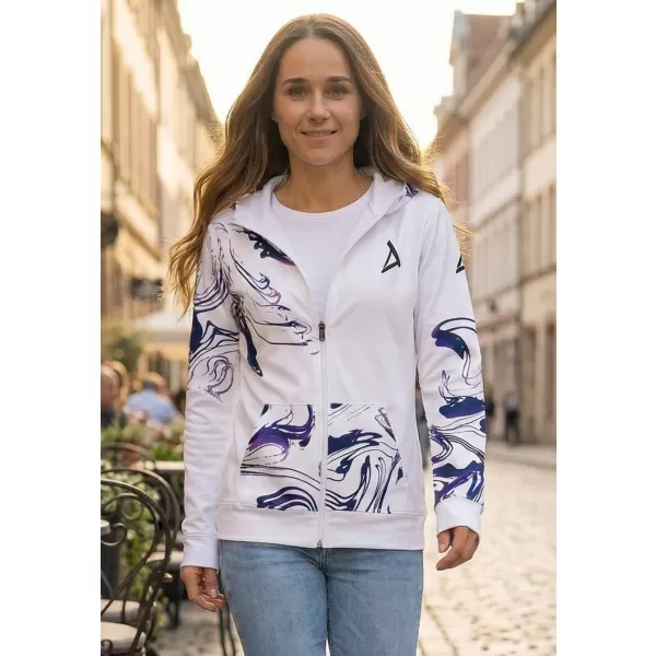  Női pulóver a zip prémiumon ALTISPORT VOJ/ALW064MI02 FEHÉR -VIOLET 