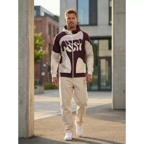  Férfi pulóver a zip prémiumon ALTISPORT VOJ/ALM056MI02 BÉZS/PIROS 
