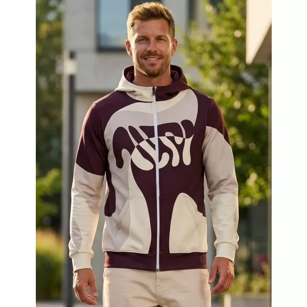  Férfi pulóver a zip prémiumon ALTISPORT VOJ/ALM056MI02 BÉZS/PIROS 